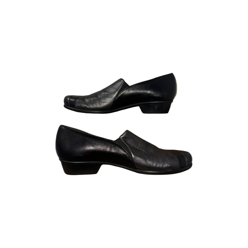 Munro Womens 9.5 Narrow Black Flats Leather Comfort Slip On USA - Picture 3 of 8